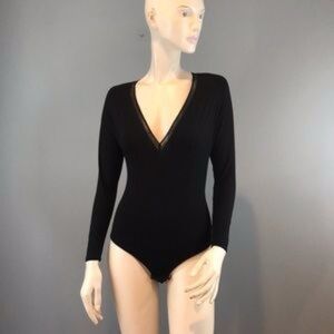 Cosabella Black Fitted Long Sleeve Bodysuit